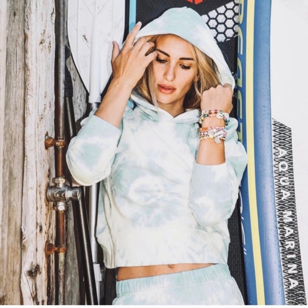 Dannijo Hailey Tie Dye Cropped Hoodie in